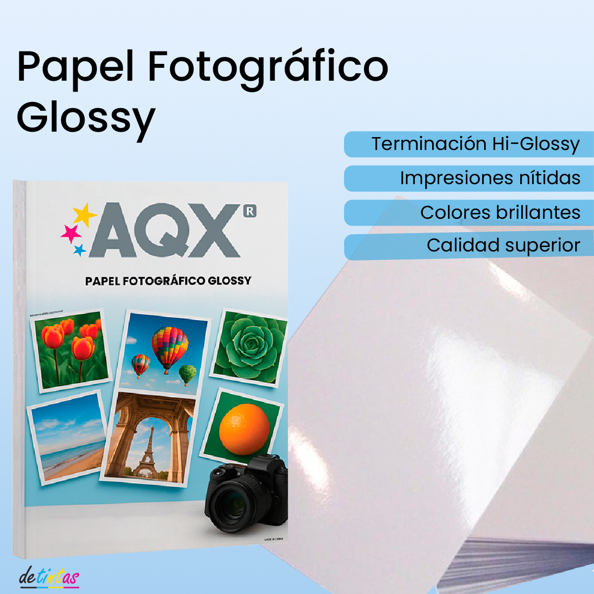 Papel Fotografico Glossy Brillante A4 200grs por 100 Hojas AQX F93